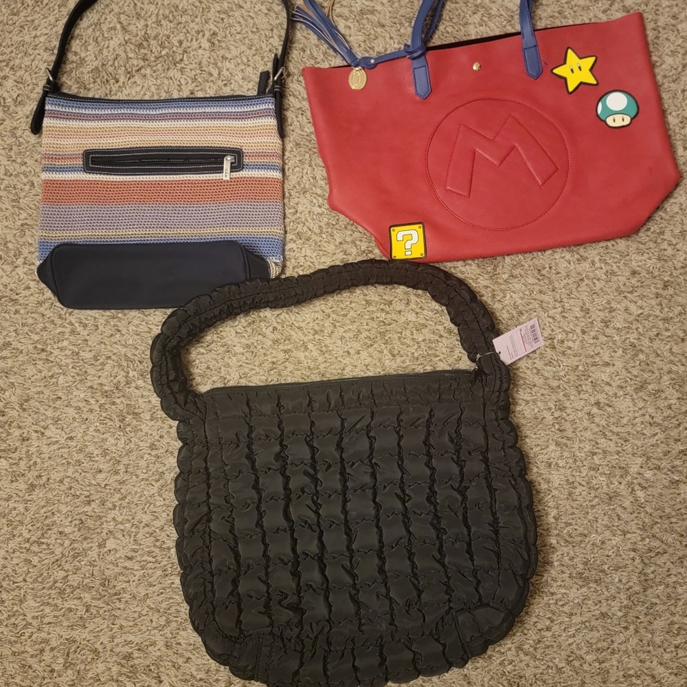 Chic Black Ruffled Shoulder Bag
